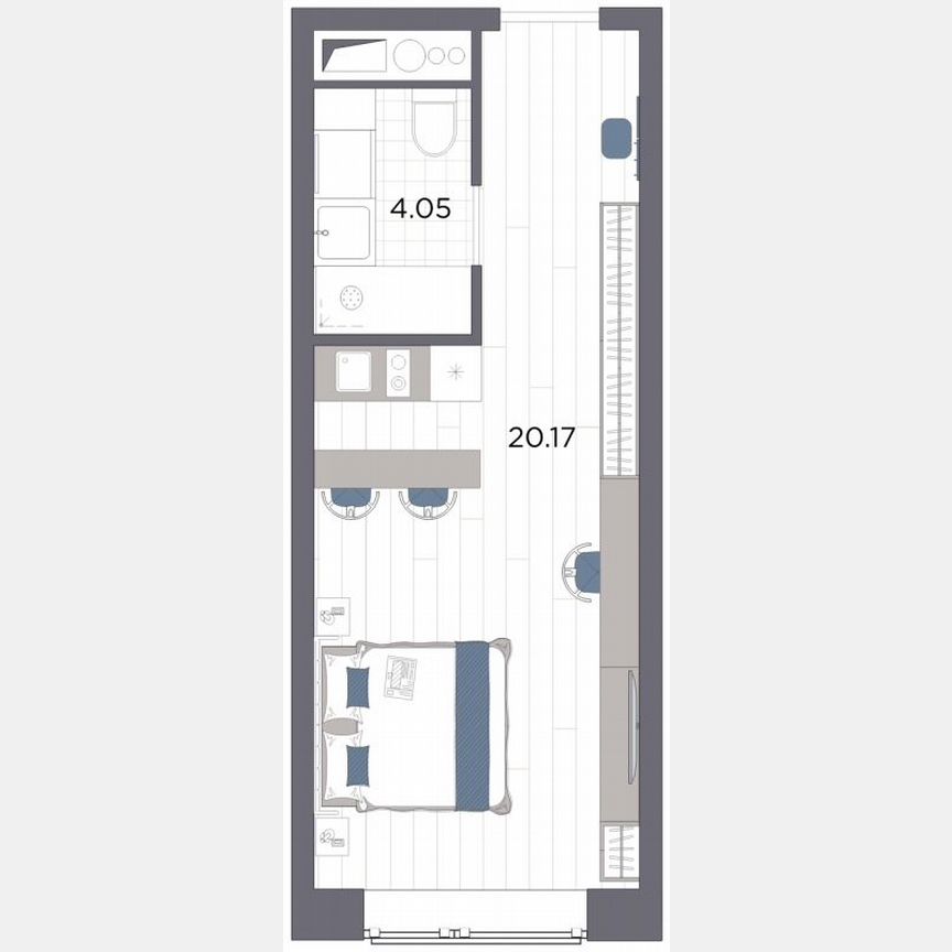 Апартаменты-студия, 27,2 м², 11/14 эт.