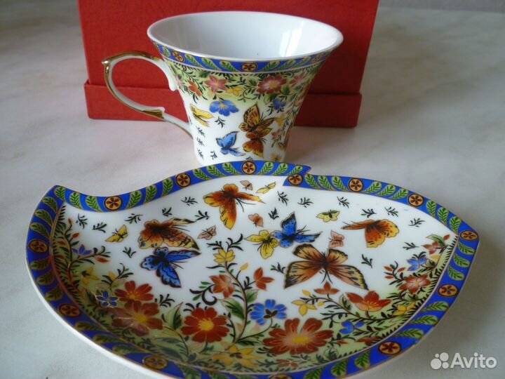 Фарфоровая чайная пара (кнр)