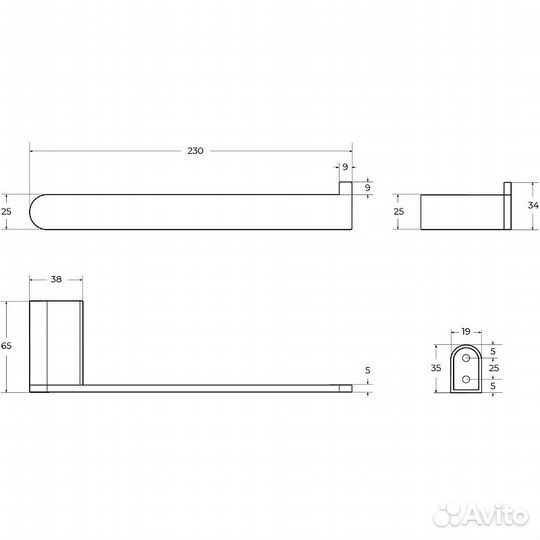 Полотенцедерж. сатин Cezares Stylus stylus-TH02-IN