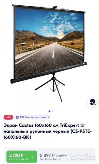 Экран для проектора напольный