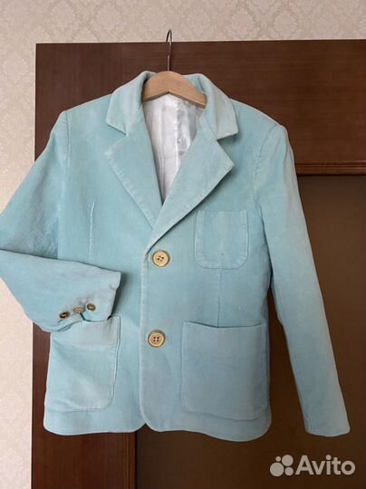 Пиджак из вельветв бирюзового цвета