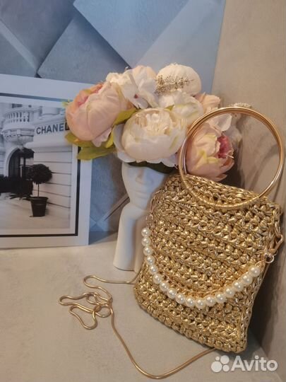 Клатч вечерний золотой