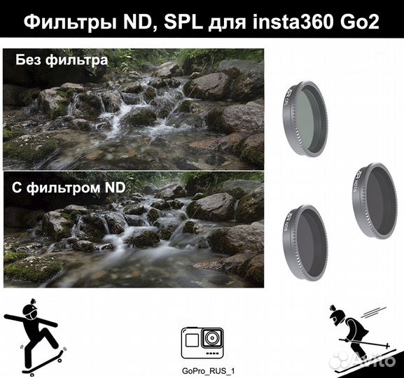 Фильтр ND8, ND16, ND32, SPL для insta360 Go2