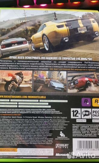 Диск xbox 360 Midnight club Los Angeles