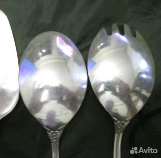 Не б/у СССР Большие Ложка Вилка Мельхиор Серебрени