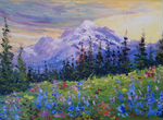 Картина масляными красками Лето в горах