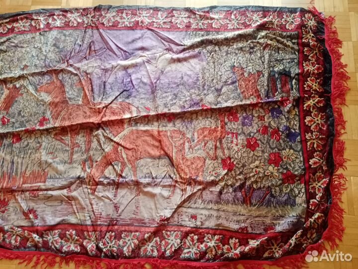 Ковер плюшевый советский с оленями. Лот 10