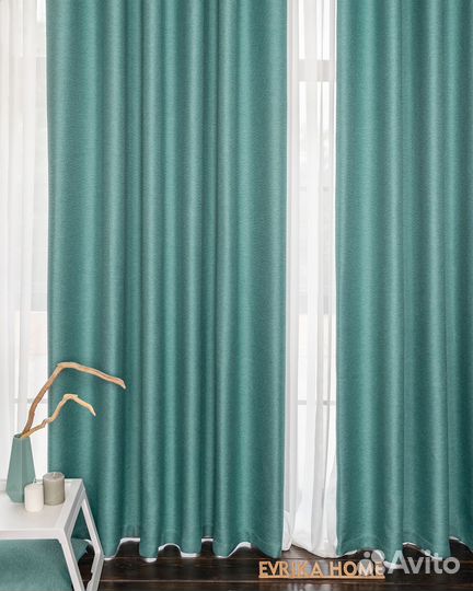 Комплект Шторы и Тюль Орфей Бирюза+Вуаль