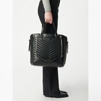 Кожаная стеганая сумка-тоут Ikks 1440 L черная, Москва