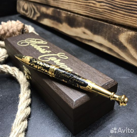 Ручка именная, золото, фианит. Златоуст