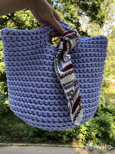 Cумка мини шоппер, вязанная