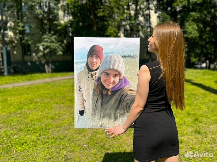 Портрет по фото на холсте / печать на холсте