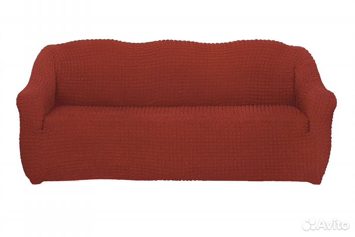 Чехол на диван трехместный универсальный, Терракот