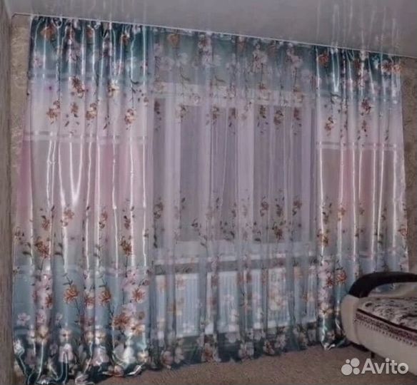 Шторы Алия готовые в комплекте с тюлем