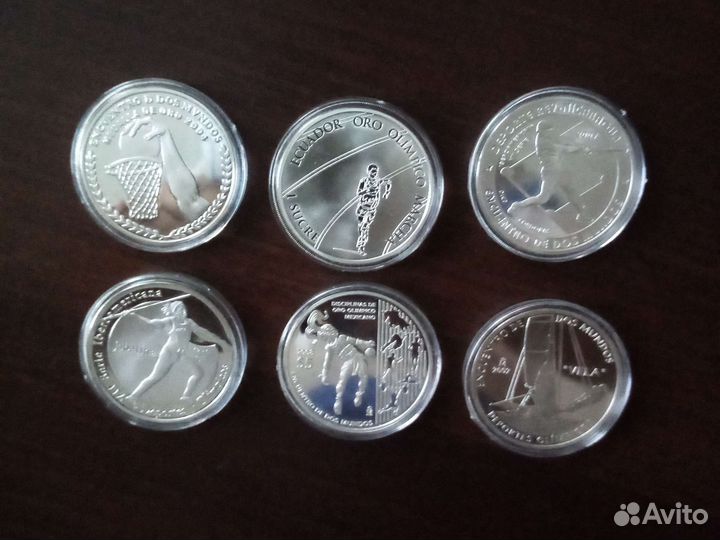 Серебряные монеты к Олимпиаде. Ибероамерика