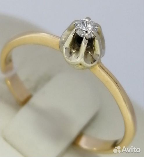 Кольцо / размер 17 / 1,95г / Золото585 / бриллиант