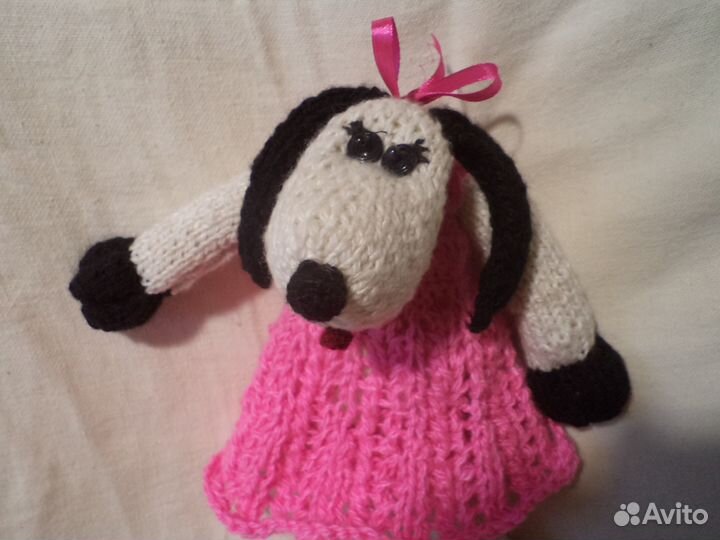 Вязаные игрушки Собачка 28 см