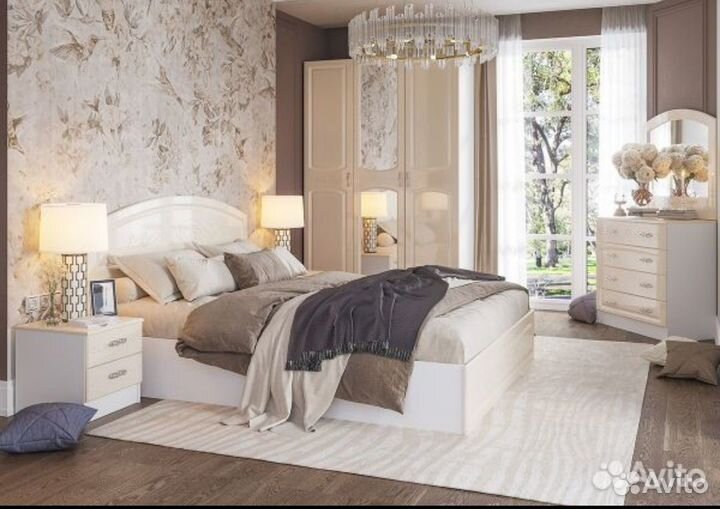 Кровать Венера 160х200 жемчуг