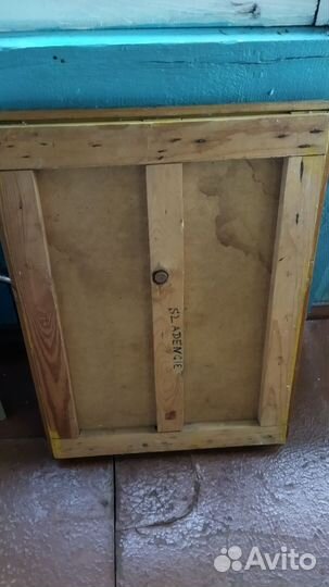 Карина кистью на двп в раме большая