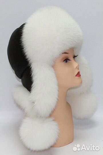 Шапка ушанка зимняя женская