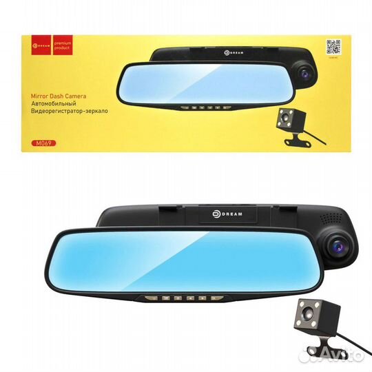 Видеорегистратор зеркало с камерой заднего вида