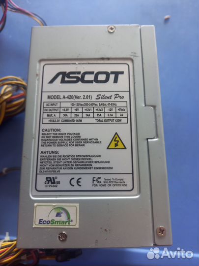 Блок питания для пк 420w модель:Ascot A-420