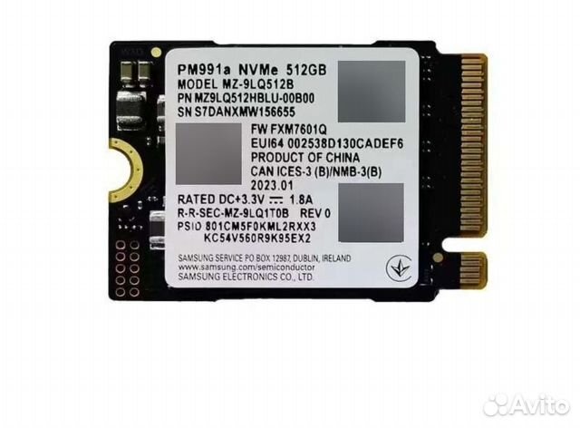 Новый SSD M.2 2230 Samsung PM991a (MZ-9LQ1T0B)