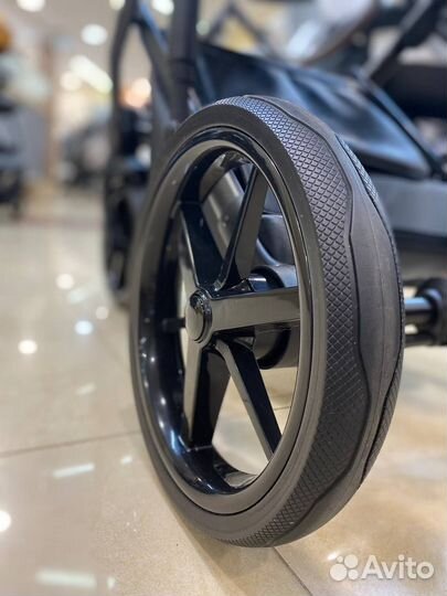 Коляска детская Lumi 100 кожа sa-2 черная кожа