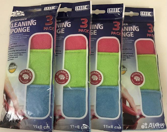 Губки для мытья посуды без химии SMART Белый кот