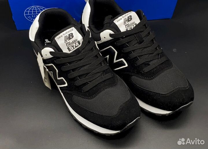 Черные мужские кроссовки New Balance 574, размеры