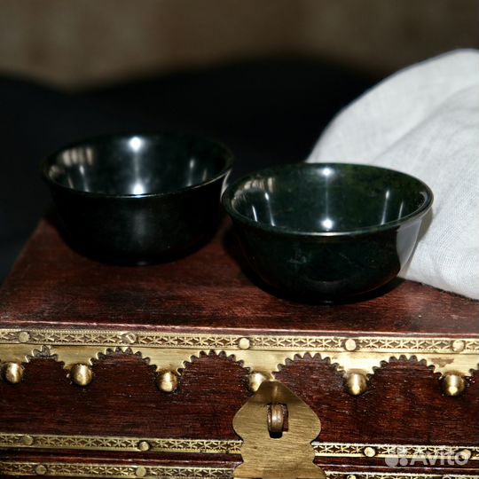 Пиалы для чая чёрный нефрит