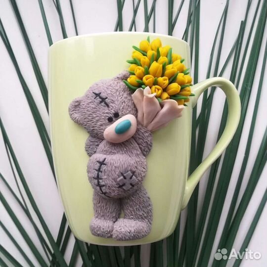 Кружки с декором из полимерной глины