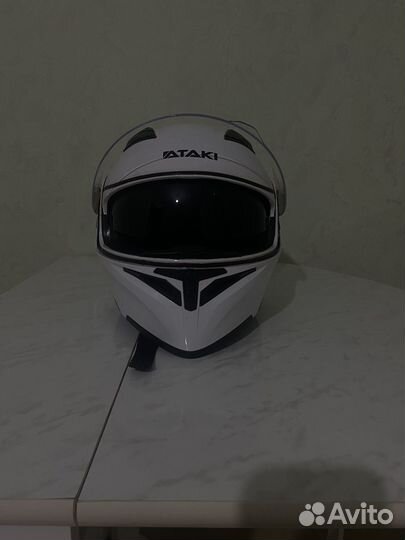 Шлем (модуляр) Ataki FF902 Solid белый глянцевый M