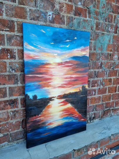 Картина маслом на холсте большая пейзаж