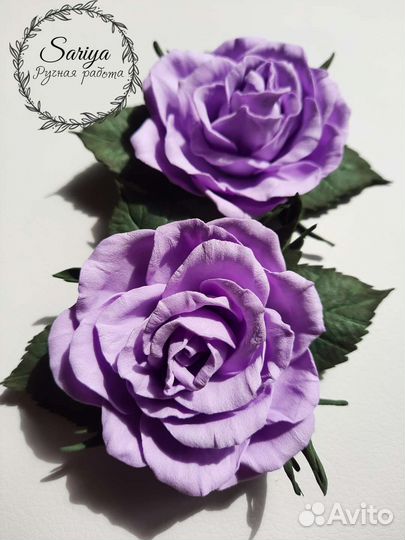 Заколки для волос розы ручной работы