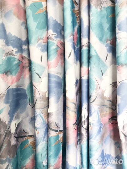 Шторы с принтом/Шторы с крупным цветочным рисунком