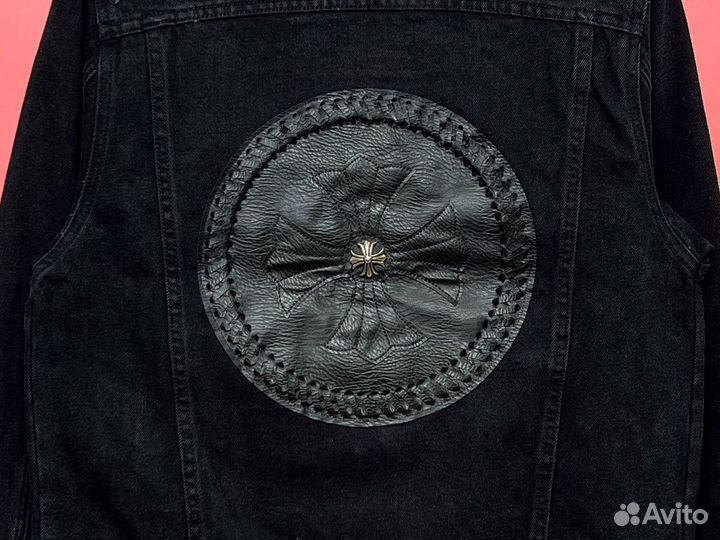 Джинсовая Куртка Chrome Hearts Back Logo Black