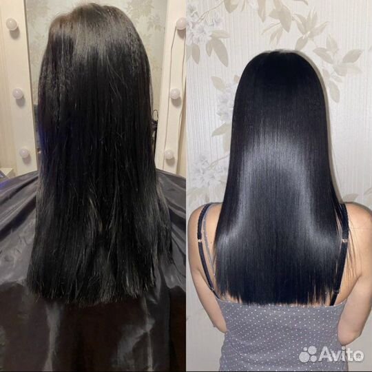 Модель на ботокс и кератин волос