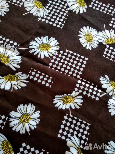Винтажный шелк. Ромашки.240х117см. Ткань СССР