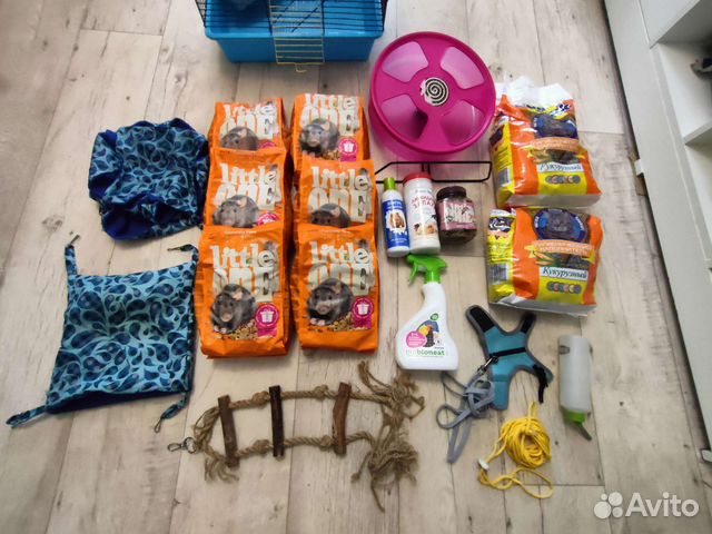 Набор вещей для крыс, корм, наполнитель