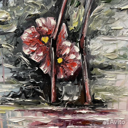 Современная картина, Фламинго, 80х80см, Птицы