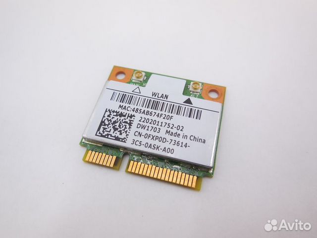 Модуль mini PCI-E Wi-Fi + BT 4.0 + HS dell DW1703