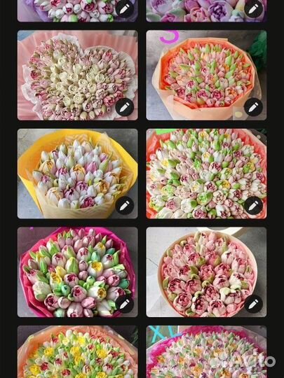 Тюльпаны из зефира. 1 сентября. Съедобный букет