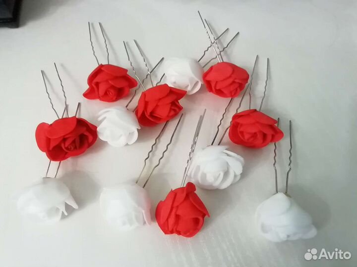 Шпильки д/в цветы, заколка искуств волосы, колье