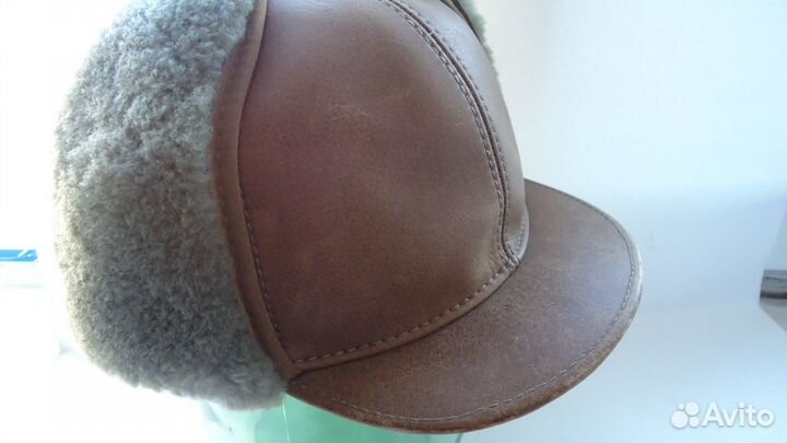 Мужская тёплая зимняя шапка кожа овчина 57 размер