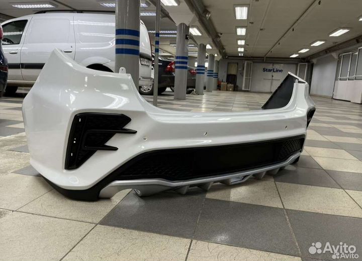 Задний бампер на Kia Rio 4 рестайлинг