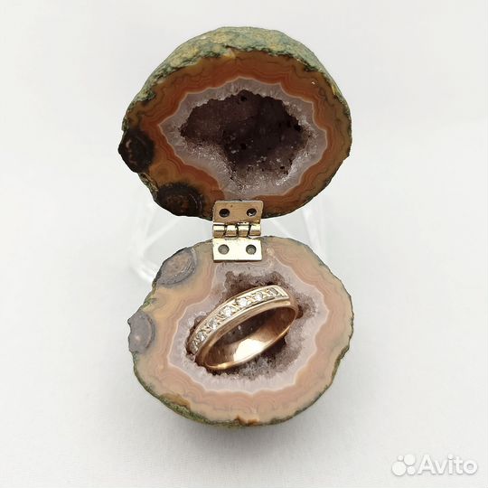 Шкатулка - футляр из натурального агата, жеода