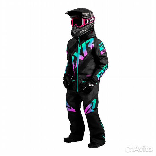 Комбинезон FXR CX с утеплителем Black Camo/Mint-El