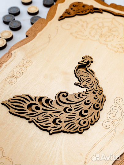 Нарды ручной работы Павлин 50 см