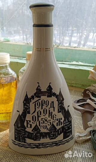 Фарфоровый штоф Винтаж СССР Гжель